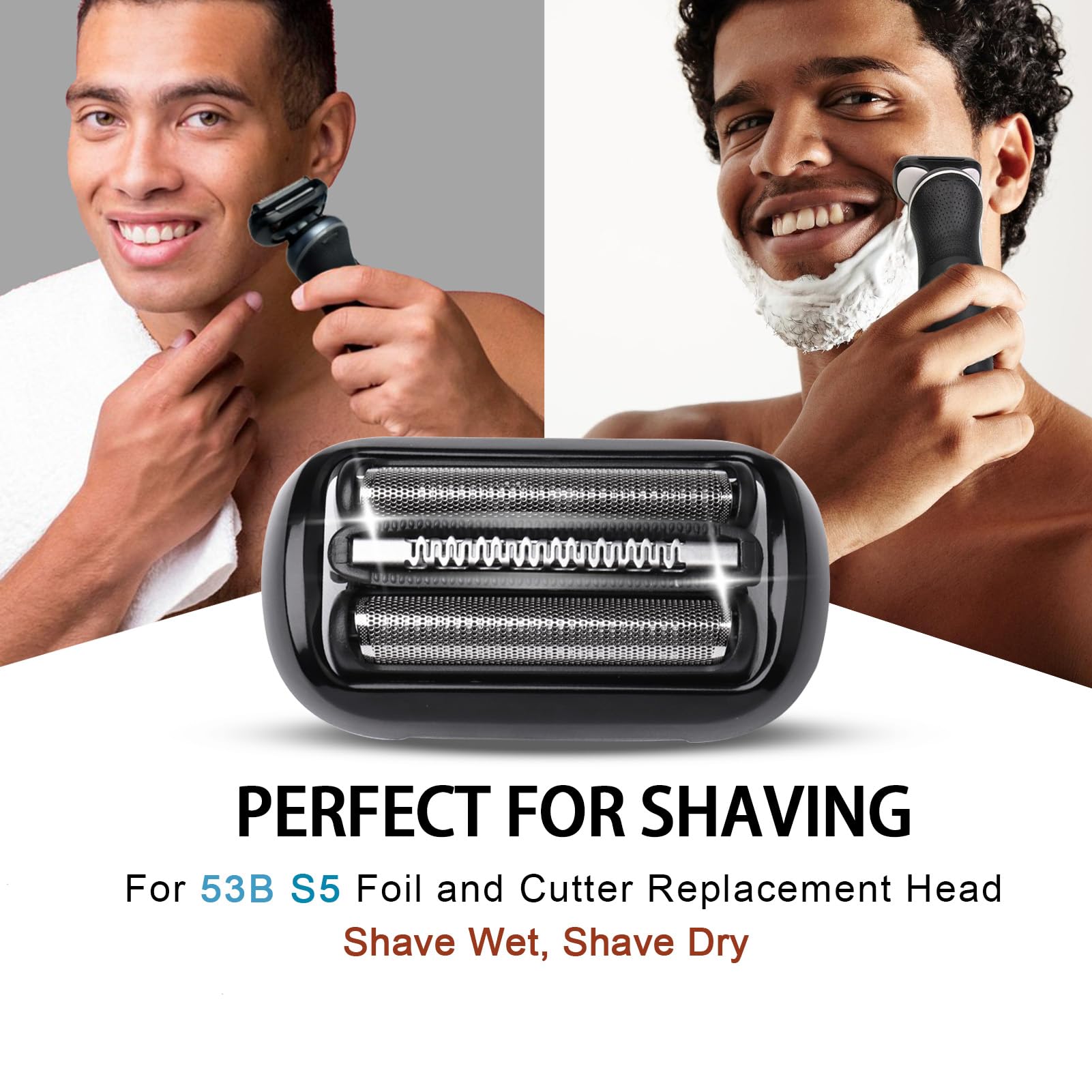 VIDSA Series 5 Series 6 53B Shaver Replacement Head for New Gens S5 S6 Razors, Compatible with 6072cc, 6090cc, 6020s, 6040cs, 6075cc, 5018s, 5049cs, 5035s…(2 Count)