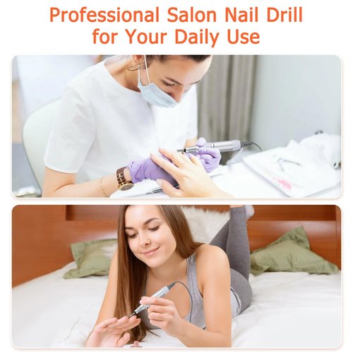 Acrylic Nail Drill-Electric Nail Drill 30000 RPM Electric Nail File with Foot Pedal E File Manicure Set, Nail Grinder for Gel Nails Efile with Drill Bits