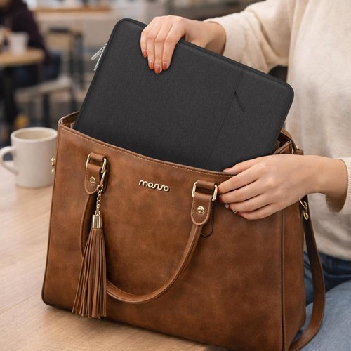 MOSISO Laptop Case - 13.3 Inch Sleeve for MacBook Air/Pro & More | Durable Polyester with Pocket - Black