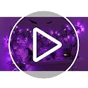 9FT Halloween Garland with Purple LED Lights & Bats - Indoor Spooky Decor, Battery Operated