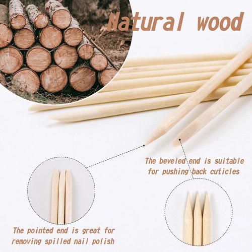 360PCS Orange Sticks for Nails in a Case - 4.5 inch Double Sided Wooden Cuticle Pusher Sticks for Nail Art, Manicure & Pedicure - Wood Sticks for Waxing