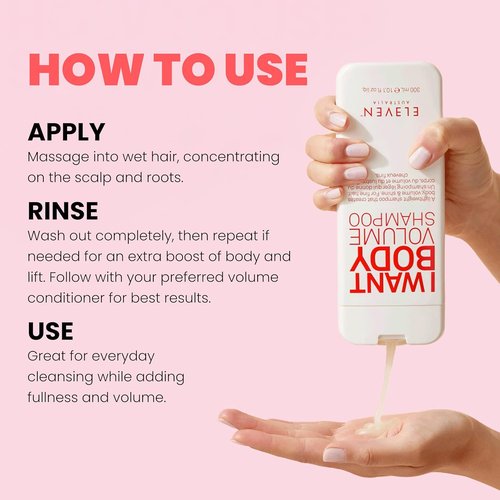 ELEVEN Australia I Want Body Volume Shampoo - Volumizing Formula for Fine Hair, Sulfate-Free, 10.1 oz