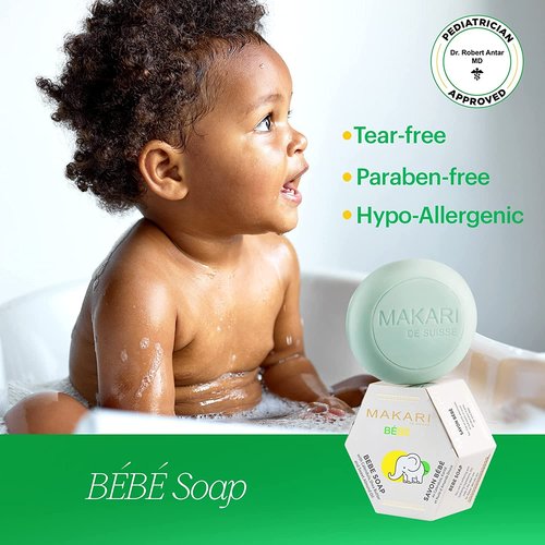 Makari Baby Soap - Moisturizing Daily Bar Soap for Delicate Skin | 5.4oz with Shea Butter & Botanical Ingredients