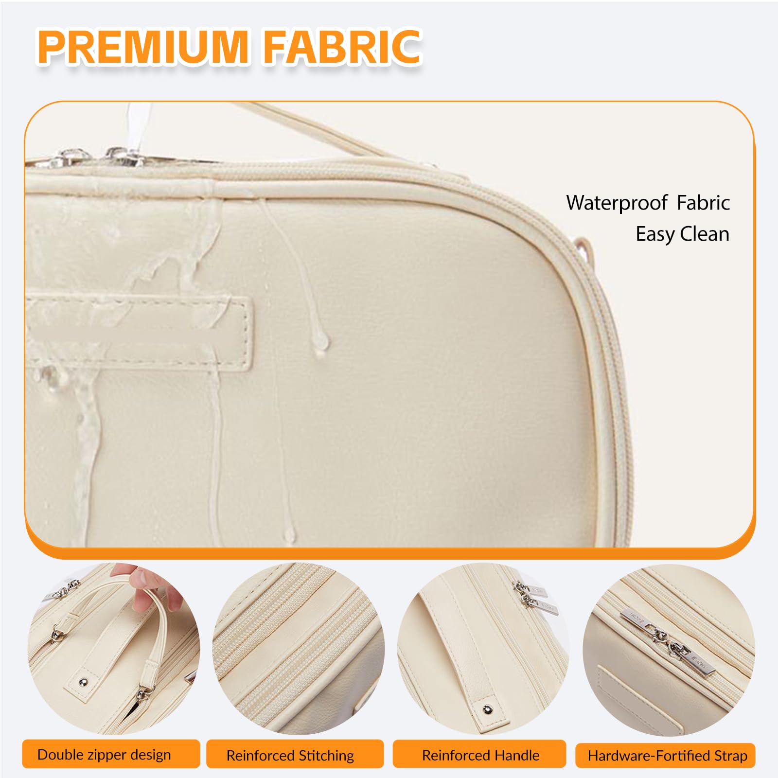 YDR Cosmetic Bag Large Capacity,Travel Makeup Bag with Divider Portable Toiletry Bag Make Up Punch Storage Women