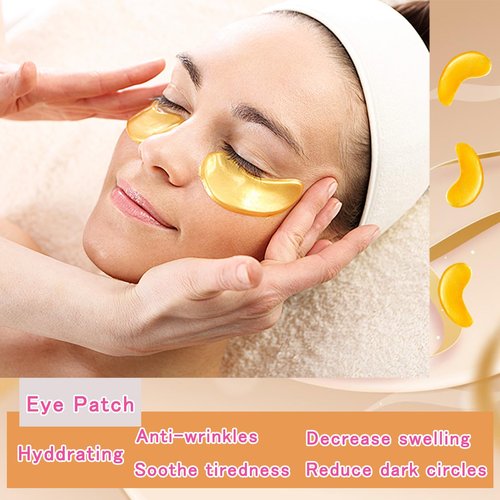 TIRDET 40 Pairs Eye Mask & Lip Mask, 24K Gold Gel Crystal Collagen Under Eye Patches for Dark Circles, Wrinkles and Fine Lines, Bachelorette Party Favors Adults Accessories, Galentines Day Gifts