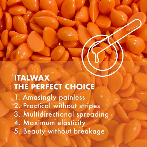 Italwax Top Line Coral Hard Wax Beads 1lb (450 g) – Creamy Strong Grip Wax for Bikini & Coarse Hair, Suitable for Sensitive Skin, Professional Use – Made in Italy