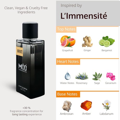 Mod Fragrances Infinite Extrait de Parfum for Men - Long-Lasting Fresh Amber & Spicy Scent | Inspired by L’Immensité