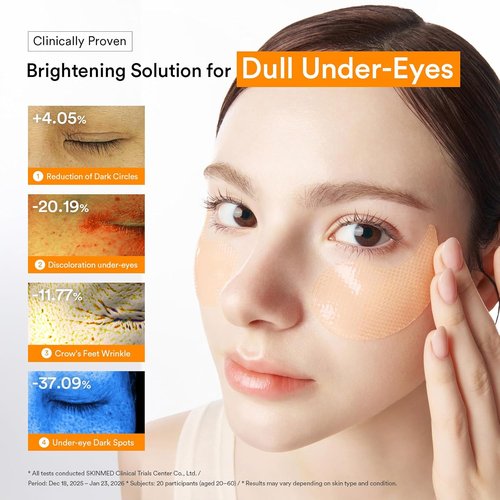 Abib Glutathione Kojic Acid Eye Patches - Brighten Dark Circles & Spots | 60 Count Korean Skin Care
