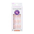 KISS imPRESS No Glue Mani Press On Nails, French, 'Heroic', Light Neutral + White Tip French, Short Size, Squoval Shape, Includes 30 Nails, Prep Pad, Instructions Sheet, 1 Manicure Stick, 1 Mini File