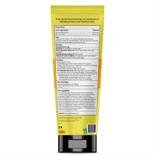 Hello Bello Kids Mineral Sunscreen SPF 50 Lotion - Broad Spectrum Sun Protection for Sensitive Skin - Water Resistant with Antioxidants - 5oz