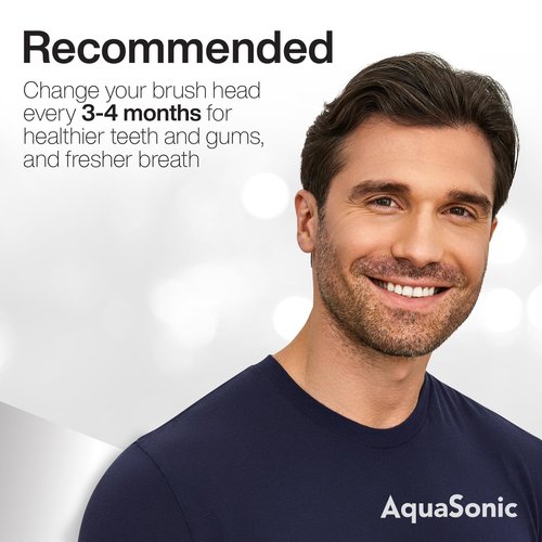 AquaSonic Genuine Duo Series Replacement Brush Heads | for Normal & Sensitive Teeth | Compatible with Duo Series & Home Dental Center Toothbrush Handles | NOT Compatible with Duo Series Pro
