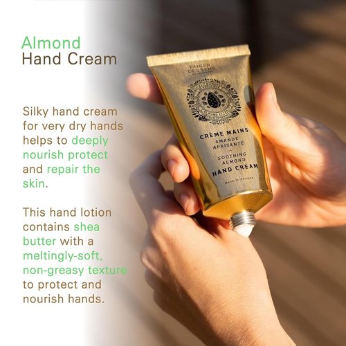Panier des Sens Almond Hand Cream - Nourishing Shea Butter Formula for Dry Hands | 97% Natural, 2.5 fl oz