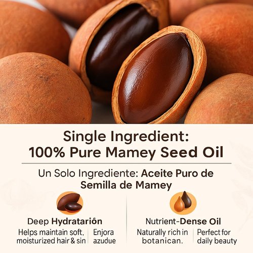 Mamey Aceite(Mamey Seed Oil) – 120 ml – All-Natural Hair & Skin Moisturizing Oil – Softens, Hydrates & Enhances Healthy-Looking Appearance – Cold-Pressed, Premium Quality – By BexpertsUSA