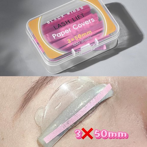 BLACKWINGS 1000P Pink Lash Lift Cover Sheets, 3 Sizes Disposable Eyelash Perm Pad Covers, Lash Lamination Protector for Lash Lift Perming Salon Home Use