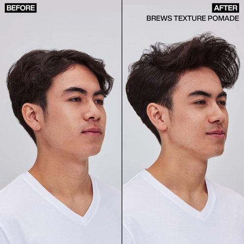 Redken Brews Texture Pomade For Men - Maximum Strong Hold, Natural Matte Finish | All Hair Types