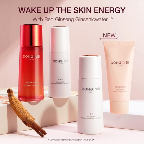 Donginbi Red Ginseng Skin Care Set - Firming Moisturizer, Hydrating Toner & Essence | Korean Beauty Essentials