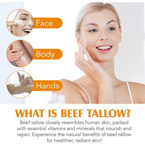 Meifenla Beef Tallow for Skin, Tallow and Honey Cream Natural Tallow Face Moisturizer,Hydrating Beef Tallow Balm Deeply Moisturizing for Face & Body Skin Care