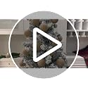 Beige Velvet Flocked Christmas Ornaments Set - 30pcs 2.36 Inch Holiday Decorations