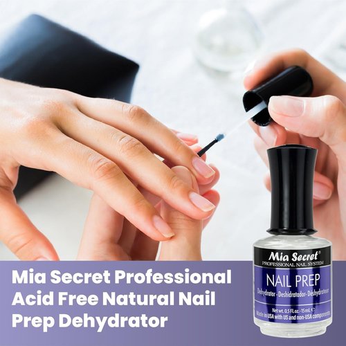 Mia Secret Nail Prep Dehydrator - Acid-Free Formula for Enhanced Bonding | 15ml Size