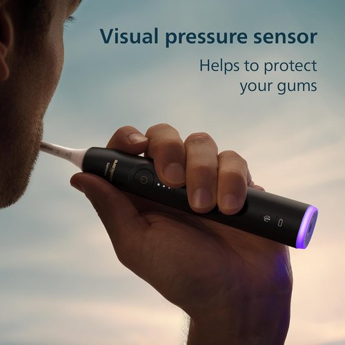 Philips Sonicare 6700 Series Electric Toothbrush - Advanced Sonic Technology, Pressure Sensor, 9 Settings | Black, HX7411/06