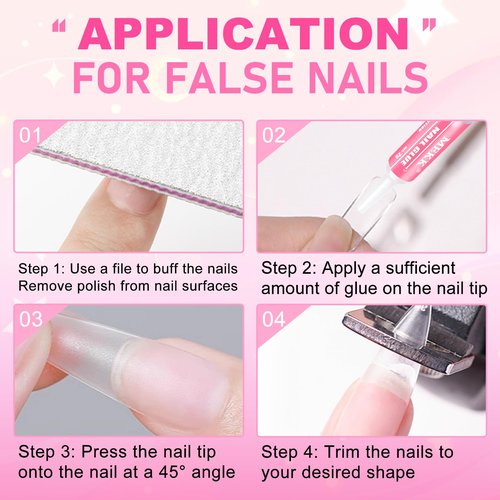 MEKK Nail Glue,Super Strong & Long-Lasting Nail Glue for Acrylic Nails,Press Ons&Broken Nails,Professional Adhesive for Nail Art Supplies,0.07OZ/PCS(24PCS)