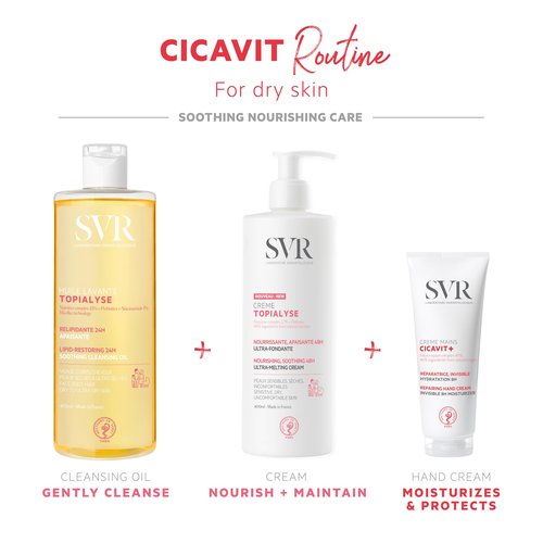 SVR Cicavit+ Hand Cream With Glycerin, Prebiotic & Coconut Oil. 8hr Protection For Extremely Dry Damaged Hands. Fragrance Free Moisturizer That Absorbs Quickly & Brings Immediate Relief. 2.5 Fl.oz.