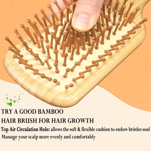 12 Pcs Bamboo Hair Brushes for Women, Bulk Natural Bamboo Bristles Paddle Brush for Scalp Massage, Engraving, Painting, DIY Custom Gifts for Wedding
