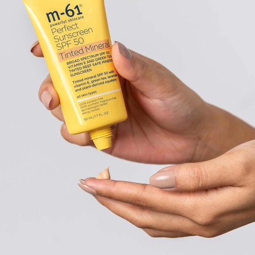 M-61 Perfect Mineral Sunscreen SPF 50 - Reef-Safe Formula with Vitamin E & Green Tea Extract