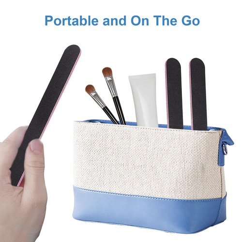 Nail Files Bulk (100 Pack), Professional Emery Board 100/180 Grit Nail File Double Sided Emory for Natural and Acrylic Nails Fingernail Files for Gel Nail Reusable Manicure Disposable Pedicure Black