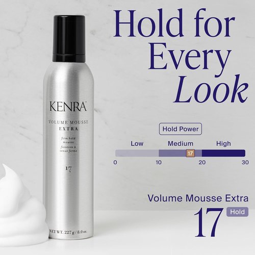 Kenra Volume Mousse Extra 17 - Firm Hold Mousse for All Hair Types | Non-Drying & Lightweight | 8 oz