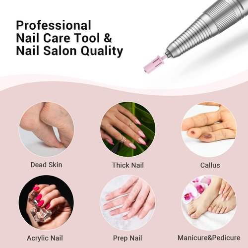 MelodySusie Crystal Top Mandrel Bit for Nails, 3/32'' Easy Off Nail Drill Bits for Sanding Bands, Suitable for Acrylic Nails Gel Manicures and Pedicures, Rose PinK