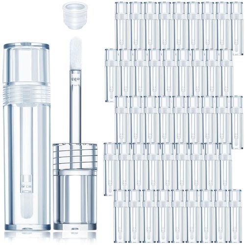 Hsei 100 Pcs Empty Lip Gloss Tubes with Wand Bulk Heavy Duty Clear Lips Balm Containers Refillable Lipstick Tubes with Rubber Stoppers for Travel Cosmetic DIY Makeup Gift Supply(2.5 ml,100 Pcs)
