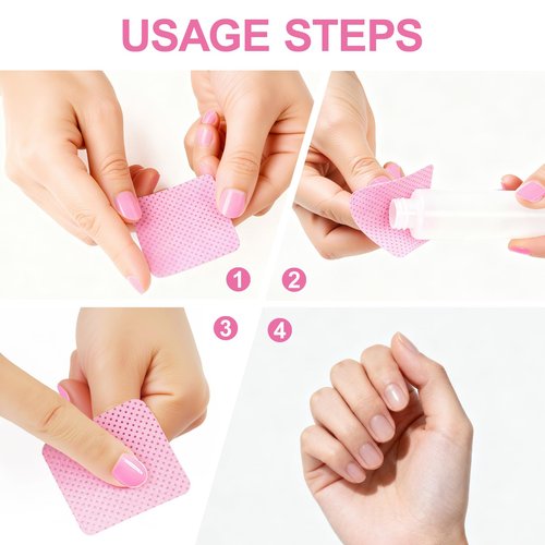 EyvirQic 1800Pcs Lint Free Nail Wipes, Pink No Lint Nail Wipes for Gel Nails Lint Free Polish Remover, Wipe Off Eyelash Extension Glue, Nail Cleaning Pad Supplies
