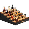 Zaldia Wooden Cologne Organizer for Men 5 Tier of Perfume Display Holder of Drawer & 2 Hidden Compartments Larger Storage Space Mens Perfume Organizer Shelf Stand,Gift for Man (5T-Black Walnut)