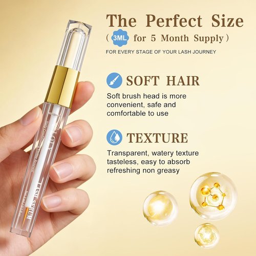 Skiennix Lash Serum - Peptide Infused Formula for Rapid Eyelash Growth | 3 mL for Sensitive Eyes