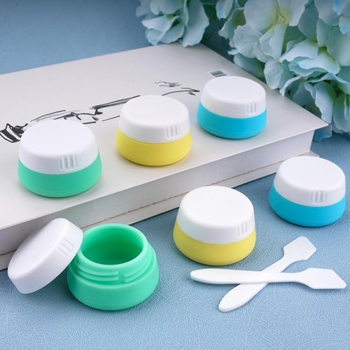 Kitchen GIMS Travel Containers for Toiletries 6 Pack 0.7oz TSA Approved Size Silicone Jars With Lids Leak-proof Accessories for Cosmetic Makeup Cream