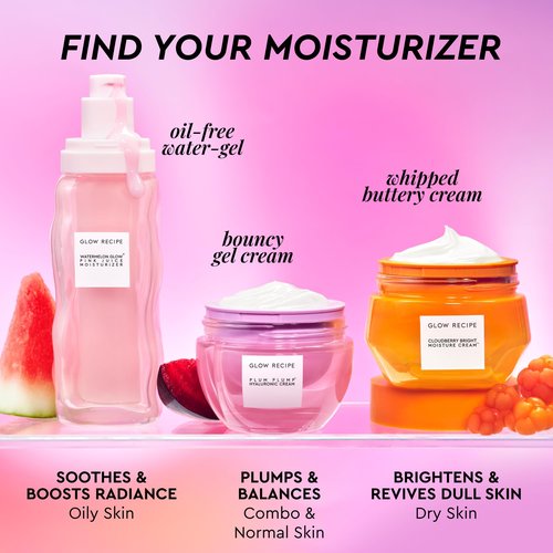 Glow Recipe Pink Juice Water Gel Moisturizer Travel Size, Korean Gel Moisturizer for Glass Skin, Oil-Free Hydrating Hyaluronic Acid Face Moisturizer for Oily Skin, Non-Comedogenic, Long-Lasting (25ml)