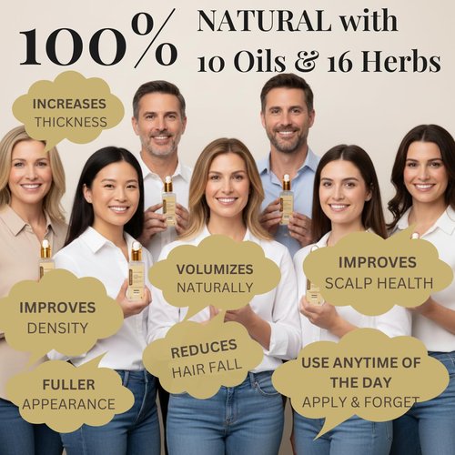 Revatology Hair Thickening Serum - Leave-In Treatment for Thinning Hair & Scalp Care | 30 Botanicals, Rosemary & Biotin