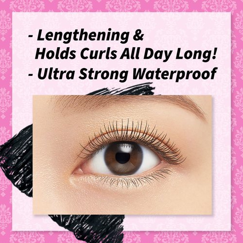 HEROINE MAKE by KISSME Smudge Proof Mascara Black, Volume and Length by Defining Fiber for Long and Curl Eye Makeup for Women, Tubing Mascara Made in Japan, Black, 3 EA