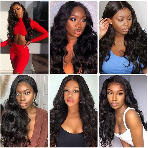 Body Wave Human Hair Bundles 18 20 22 Inch 1B Color Natural Black Bundles Human Hair 12A Unprocessed Native Virgin Hair 100/PC 3 Extensions Wet and Wavy Human Hair Extensions for Women