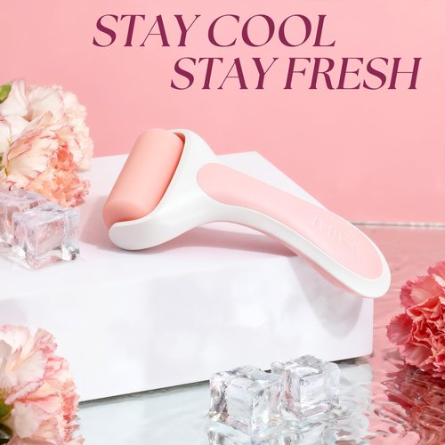 Ice Roller for Face, Premium Facial Ice Roller and 2X Rollers for Long Lasting Cold - Eye Roller for Puffy Eyes & Cold Massage for Migraines (Pink)