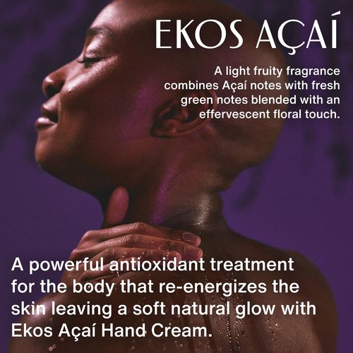 Natura Ekos Açaí Hand Cream - Anti-Dullness Moisturizer - Fast Absorbing Vegan Formula - 2.6oz (75g)