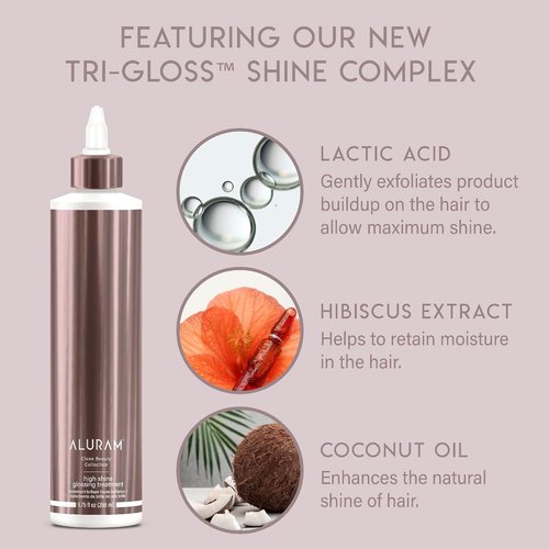 ALURAM High Shine Glossing Treatment - Nourishing Tri-Gloss Shine Complex for All Hair Types | 9.75 fl oz