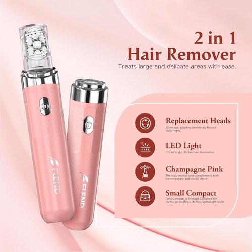 Epilator,2 in 1Epilator for Women Rechargeable,Womens Electric Shaver with LED Light,Rechargeable,Hair Removal for Women Legs/Face/Bikini/Arms,Smooth Epilator Trimmer Travel Kit Set Upgrade