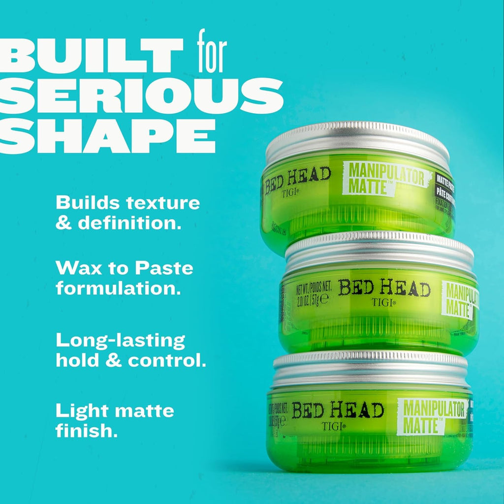 TIGI Bed Head Manipulator Matte Hair Wax - Strong Hold Sculpting Paste for Short to Medium Hair, 2.01 oz