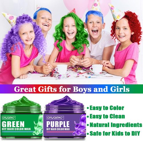 Skiennix Temporary Hair Color Spray - Vibrant Colors for Kids & Teens | Green, Red, Blue, Purple