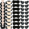 Tethzeng Bridesmaid Scrunchies Proposal Gifts square 4.1inch Bachelorette Hair Claws Clips Girls heart sunglasses headband gift for Wedding Party Favors (Black)