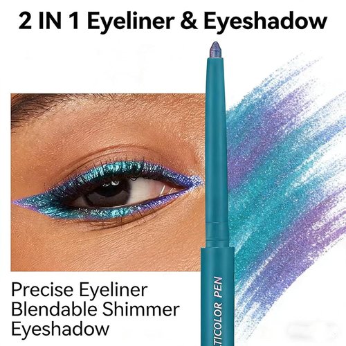Chameleon Eyeliner Pen - Metallic Shimmer Color Changing Waterproof Eyeliner & Eyeshadow 2-in-1, Highly Pigmented #01