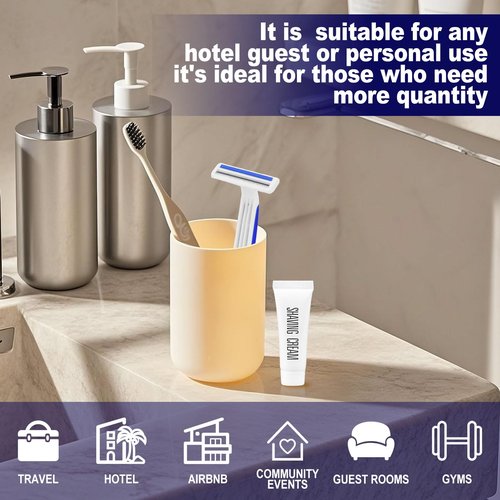 Disposable Razors in Bulk,razors individually wrapped bulk,Twin Blade Razors with Clear Safety Cap and Shaving Cream, Razors For Homeless, Hotel,Air Bnb,Shelter/Homeless/Travel (50 PCS)