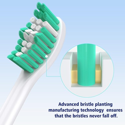 Toptheway Replacement Brush Heads Compatible with Sonicare E-Series Essence Xtreme Elite Advance and CleanCare Screw-On Toothbrush Handles 7022/66, 3 Pack